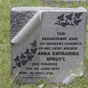 SPRUYT Anna Catharina nee KRUGER 1877-1931