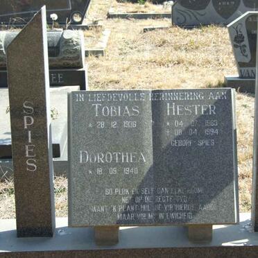 SPIES Tobias 1936- &amp; Dorothea 1940- :: VAN JAARSVELDT Hester nee SPIES 1963-1994