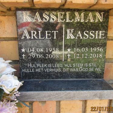 KASSELMAN Kassie 1956-2018 &amp; Arlet 1958-2008