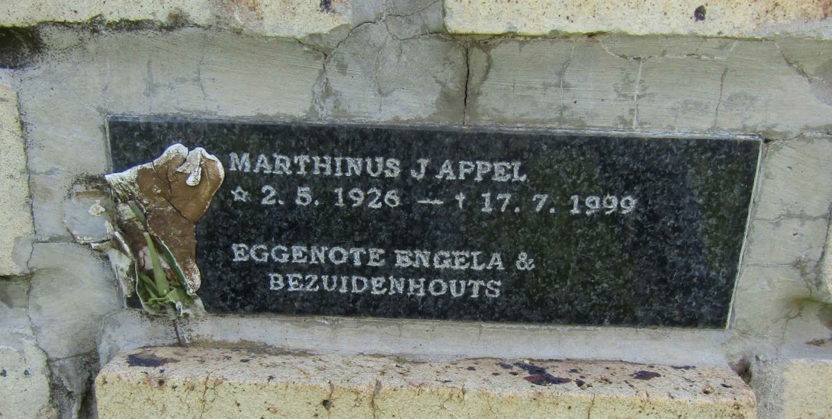 APPEL Marthinus J. 1926-1999