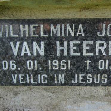 HEERDEN Wilhelmina Johanna, van 1961-1999
