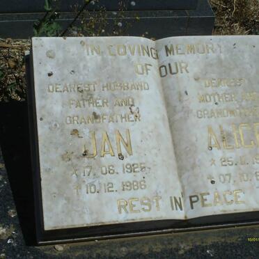 ? Jan 1925-1986 &amp; Alice 1925-2000