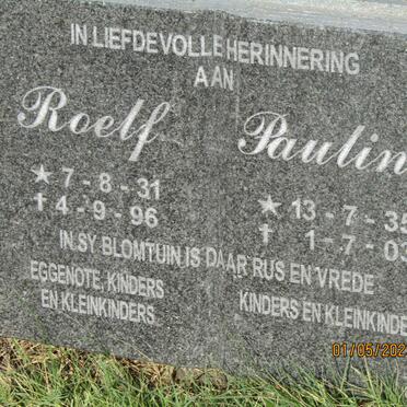 ? Roelf 1931-1996 &amp; Pauline 1935-2003