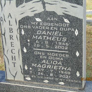 ALBRECHT Daniel Matheus 1946-2002 &amp; Alida Magrietha 1948-2021
