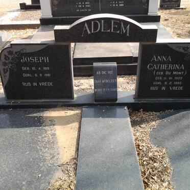 ADLEM Joseph 1919-1981 &amp; Anna Catherina Du MONT 1922-1985