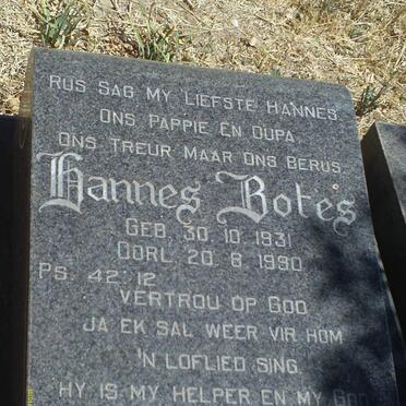 BOTES Bertie 1958-1987 :: BOTES Hannes 1931-1990