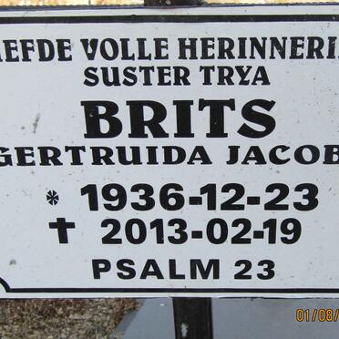 BRITS Gertruida Jacoba 1936-2013
