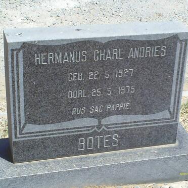 BOTES Hermanus Charl Andries 1927-1975