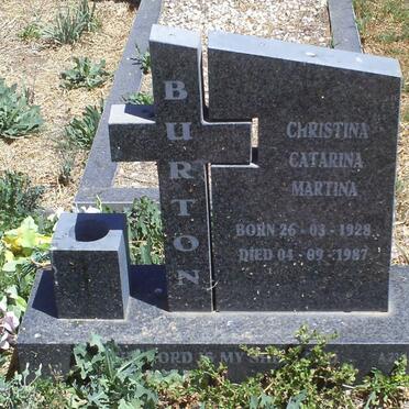 BURTON Christina Catarina Martina 1928-1987