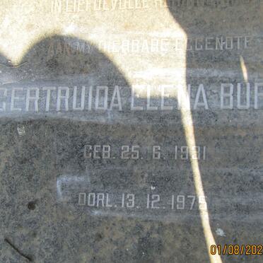 BURGER Gertruida Elena 1931-1975 