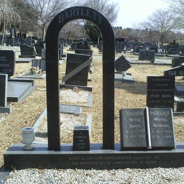 BARTLETT Henry James 1927-1978 &amp; Martha Hendrina 1930-1997 _1