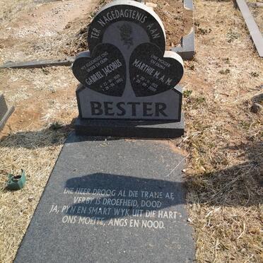 BESTER Gabriel Jacobus 1929-1990 &amp; Marthie M.A.M. 1925-2000