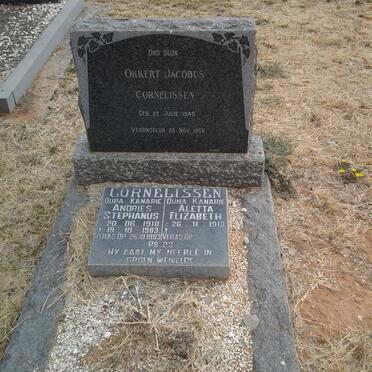 CORNELISSEN Andries Stephanus 1910-1983 &amp; Aletta Elizabeth 1913- :: CORNELISSEN Okkert Jacobus 1940-1955
