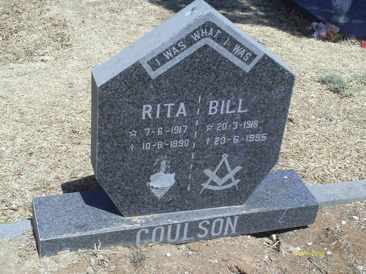 COULSON Bill 1918-1995 &amp; Rita 1917-1990