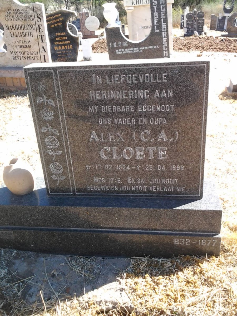 CLOETE C.A. 1924-1998