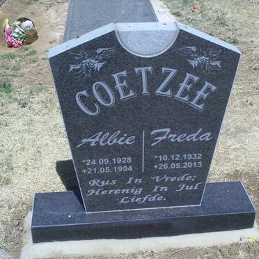 COETZEE Albie 1928-1994 &amp; Freda 1932-2013