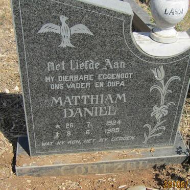 COETZEE Matthiam Daniel 1924-1985
