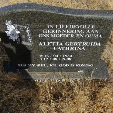 DIEDERICKS Aletta Gertruida Cathrina 1934-2008