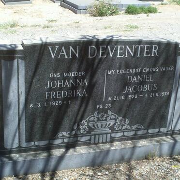 DEVENTER Daniel Jacobus, van 1920-1974 &amp; Johanna Fredrika 1929-