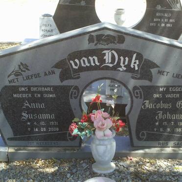 DYK Jacobus Gerhardus Johannes, van 1925-1983 &amp; Anna Susanna 1931-2008