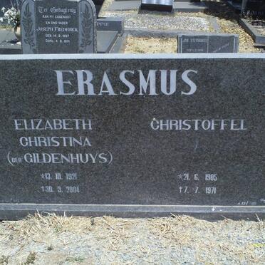 ERASMUS Christoffel 1905-1971 &amp; Elizabeth Christina GILDENHUYS 1921-2004
