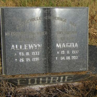FOURIE Allewyn 1933-1996 &amp; Magda 1937-2012
