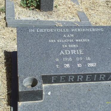 FERREIRA Tienie 1914-1991 &amp; Adrie 1918-2007