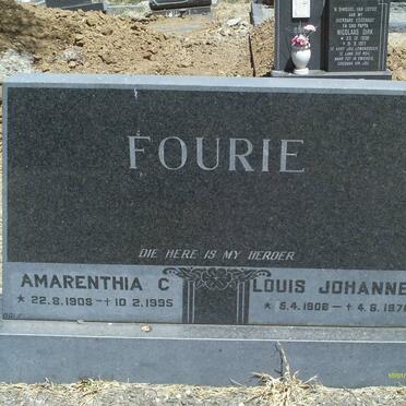 FOURIE Louis Johannes 1906-1976 &amp; Amarenthia C. 1908-1995
