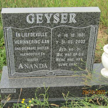 GEYSER Ananda 1981-2003