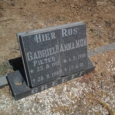 GREEFF Gabriel Pieter 1912-1989 &amp; Anna M.O.M. 1910-1991