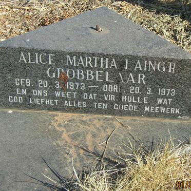 GROBBELAAR Alice Martha Laingh 1973-1973