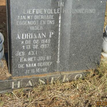 HANEKOM Adriaan P. 1949-1997