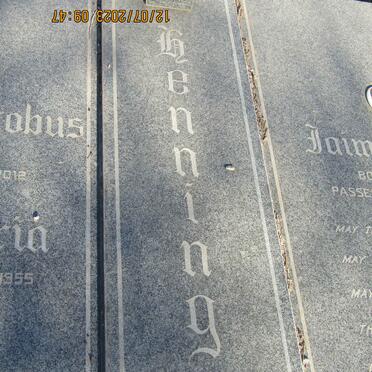 HENNING Johannes Jacobus 1949-2012 & Aletta Maria VAN DER ZANDT 1955- _2