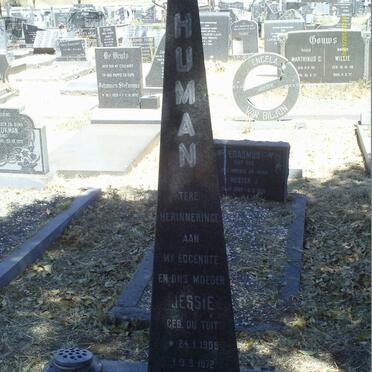 HUMAN Willem Abraham 1904-1983 &amp; Jessie du TOIT 1905-1972