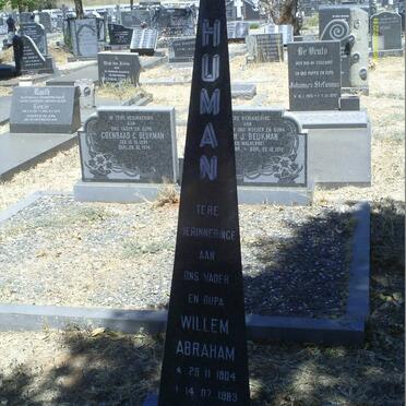 HUMAN Willem Abraham 1904-1983 &amp; Jessie du TOIT 1905-1972