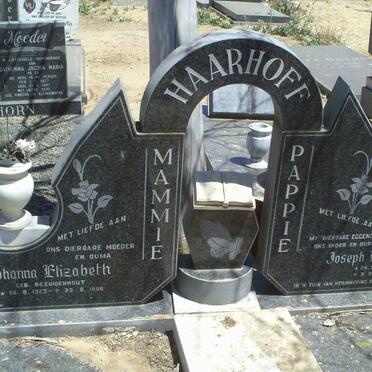 HAARHOFF Joseph Benjamin 1920-1987 &amp; Johanna Elizabeth BEZUIDENHOUT 1923-1996