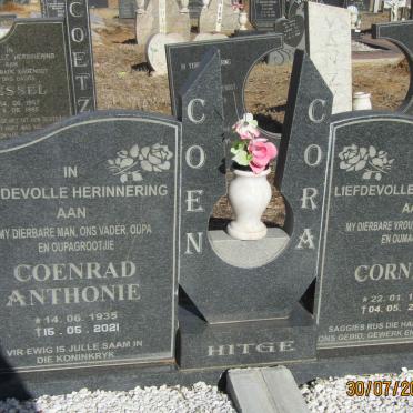 HITGE Coenrad Anthonie 1935-2021 & Cornelia 1938-2016