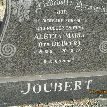 JOUBERT Aletta Maria nee DE BEER 1918-1971