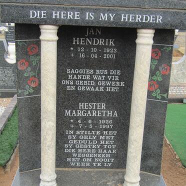 KLEINHANS Jan Hendrik 1923-2001 &amp; Hester Margaretha 1926-1997