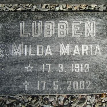 LUBBEN Milda Maria 1913-2002