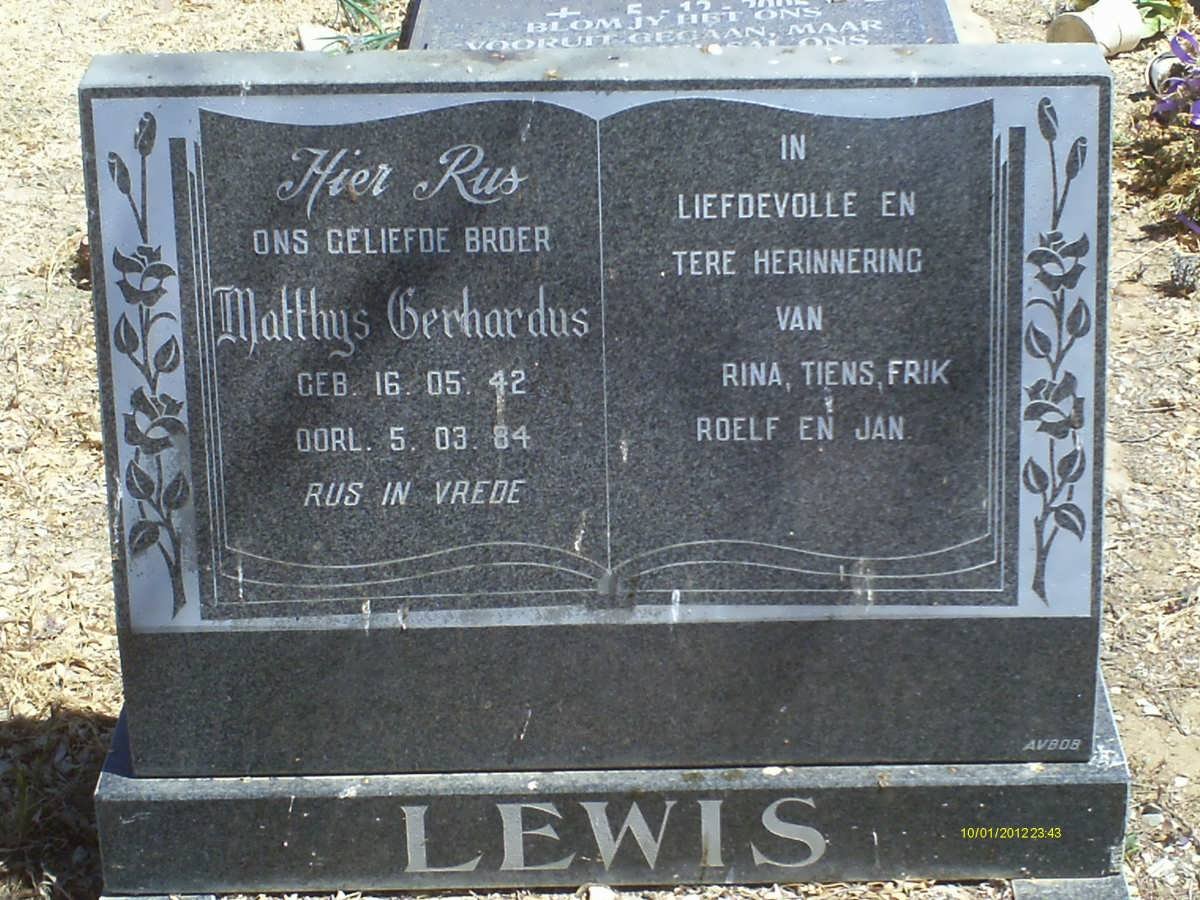 1LEWIS Matthys Gerhardus 1942-1984