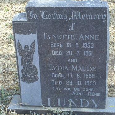 LUNDY Lynette Anne 1953-1961 :: LUNDY Lydia Maude 1959-1959