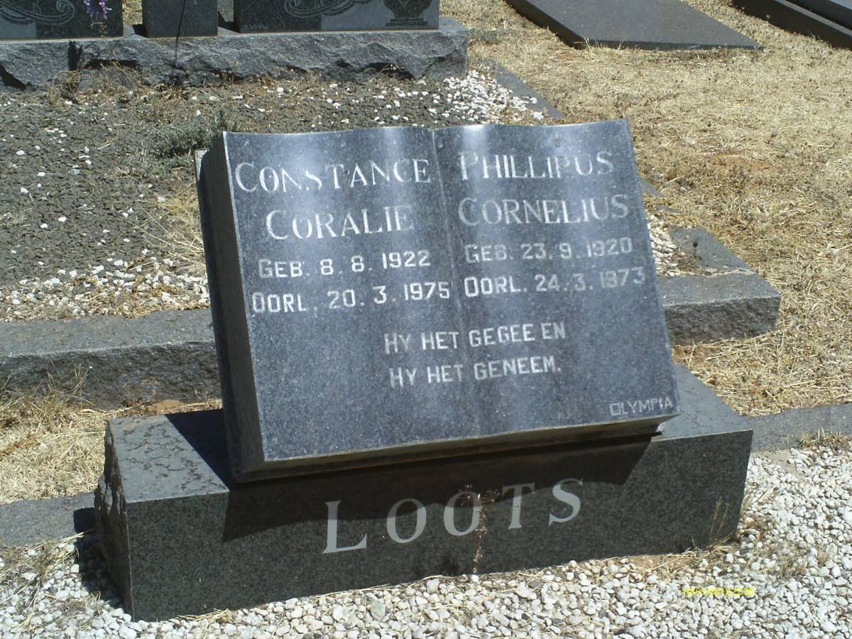 LOOTS Phillipus Cornelius 1920-1973 &amp; Constance Coralie 1922-1975