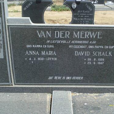 MERWE David Schalk, van der 1928-1987 &amp; Anna Maria LUTTER 1930-