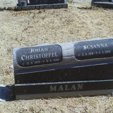 MALAN Johan Christoffel 1906-1998 &amp; Susanna 1918-2006