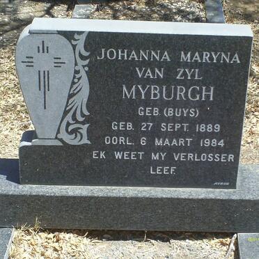 MYBURGH Johanna Maryna Van Zyl nee BUYS 1889-1984