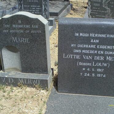 MERWE Roelof Martin Louis, van der 1915-1994 &amp; Lottie LOUW 1917-1974 :: van der MERWE Marie