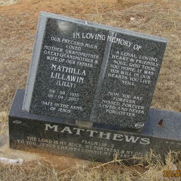 MATTHEWS Nathilla Lillawin 1933-2007