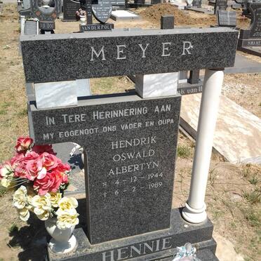 MEYER Hendrik Oswald Albertyn 1944-1989