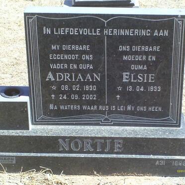 NORTJE Adriaan 1930-2002 &amp; Elsie 1933-
